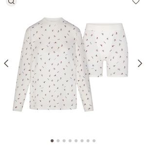 SKIMS NWT Long Sleeve T-Shirt and Boxer Set - Holiday Collection Ski Print